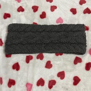 Classic Cable Knit Ear Muff Headband - Dark Gray, Fleece Lined NWOT
